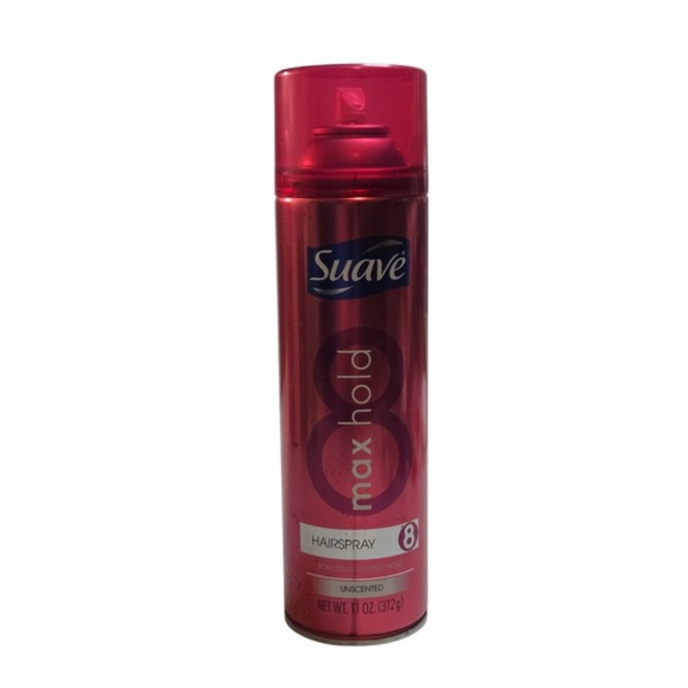 Suave Essentials Max Hold Hairspray Level 8 Unscented 11 oz‎ Spray Can – 2 Pack